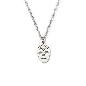 Silver Skull Head Necklace Charms Pendant Punk Jewelry